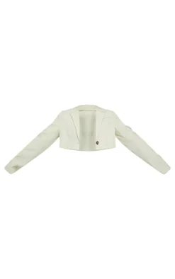 Pistachio Raw Hem Cropped Blazer