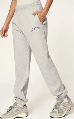 PLT Grey Marl Sport Print Oversized Sweatpants