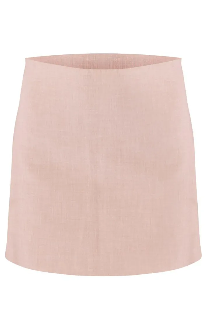 PLT Label Oatmeal Tailored A-line Mini Skirt