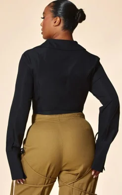 PLT Label Plus Black Asymmetric Hem Shirt