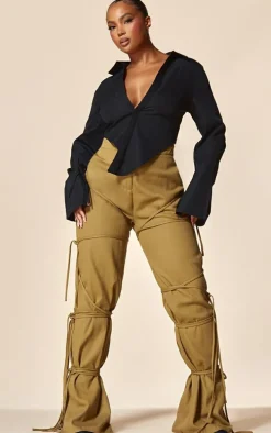 PLT Label Plus Black Asymmetric Hem Shirt