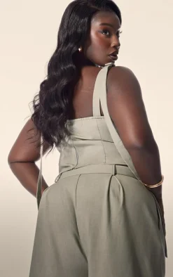 PLT Label Plus Sage Green Tailored Corset Top