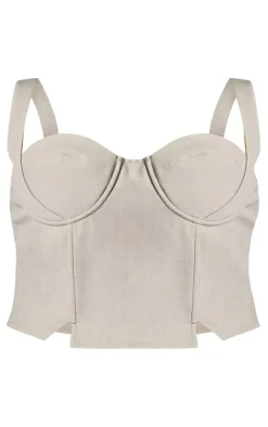 PLT Label Plus Sage Green Tailored Corset Top