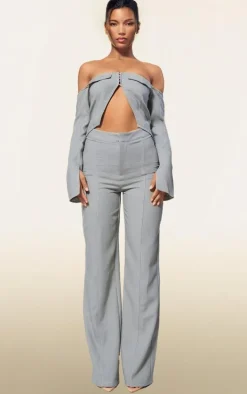 PLT Label Sage Green Contrast Stitch Tailored Pants