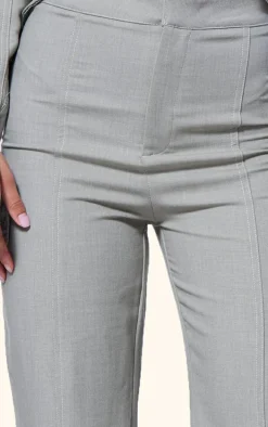 PLT Label Sage Green Contrast Stitch Tailored Pants