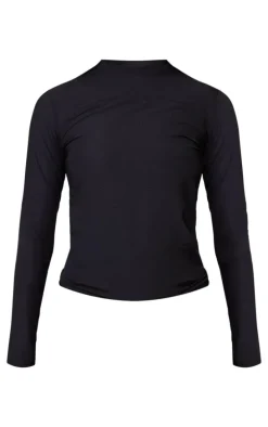 PLT RUN Black Long Sleeve Airtex Top