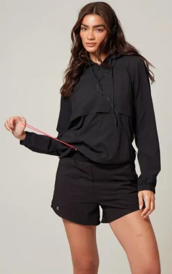 PLT Run Black Pocket Detail Underlayer Shell Runner Shorts