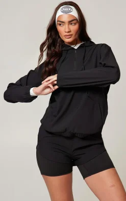 PLT RUN Black Ripstop Zip Up Running Jacket