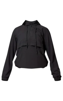 PLT RUN Black Ripstop Zip Up Running Jacket