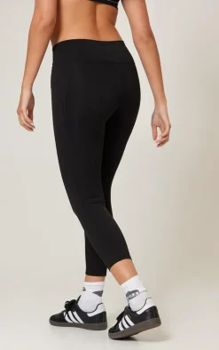 PLT RUN Black Sculpt Pocket Detail Cropped Leggings