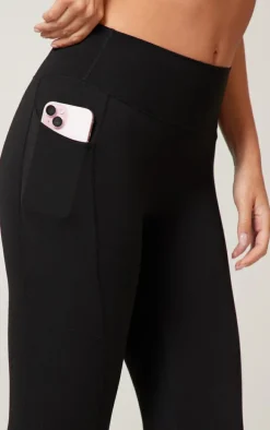 PLT RUN Black Sculpt Pocket Detail Cropped Leggings