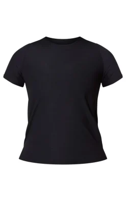 PLT RUN Black Short Sleeve Airtex Top