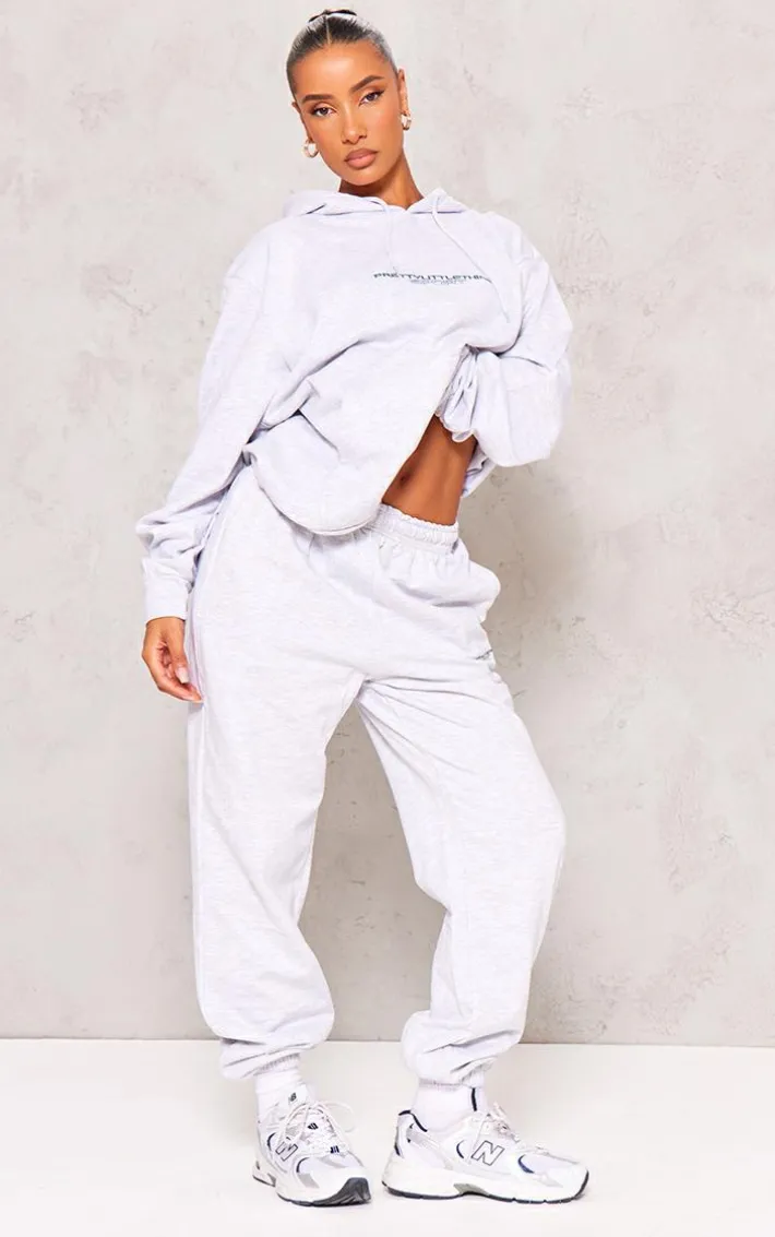 PLT SPORT Ash Grey Bold Embroidered Sweatpants