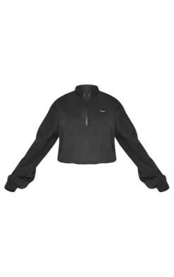PLT SPORT Black Peached Half Zip Jacket