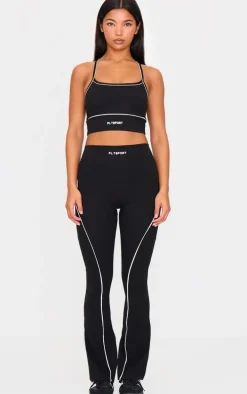 PLT SPORT Black Sculpt Contrast Binding Yoga Pants