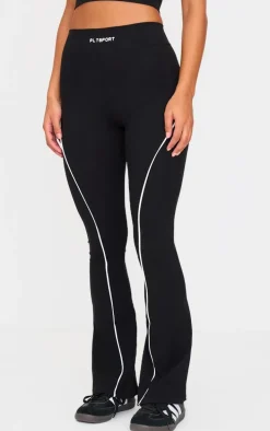 PLT SPORT Black Sculpt Contrast Binding Yoga Pants
