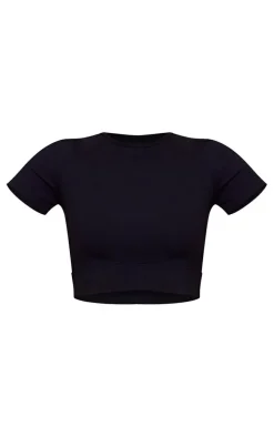 PLT Sport Black Sculpt Fold Over Gym Top
