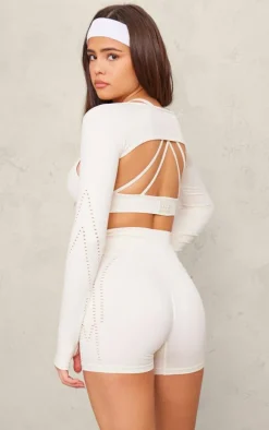 PLT SPORT Bone Seamless Laser Cut Yoga Shrug