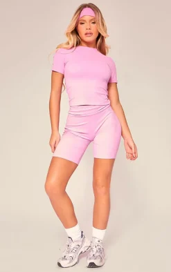 PLT SPORT Candy Pink Sculpt Panel Detail Shorts