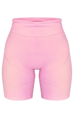 PLT SPORT Candy Pink Sculpt Panel Detail Shorts