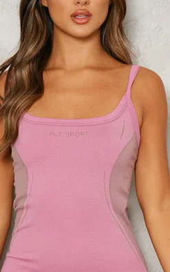 PLT SPORT Dark Mauve Jacquard Seamless Unitard