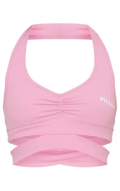 PLT SPORT Dark Mauve Sculpt Cross Waist Sports Bra