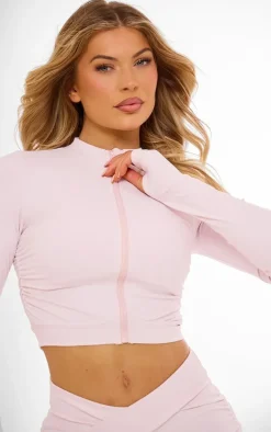 PLT SPORT Dusty Lilac Sculpt Side Ruched Sports Jacket