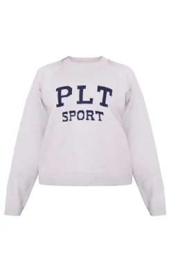PLT SPORT Grey Knitted Sweatshirt