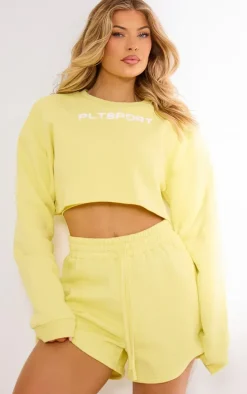 PLT SPORT Lemon Cropped Sweater