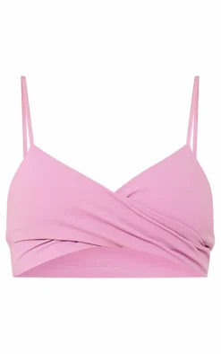 PLT SPORT Mauve Sculpt Wrap Over Sports Bra