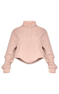 PLT SPORT Mocha Peached Half Zip Jacket