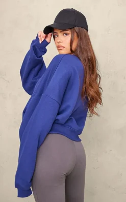 PLT SPORT Navy Oversized Boxy Sweatshirt