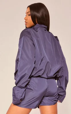 PLT SPORT Navy Shell Badge Zip Up Jacket