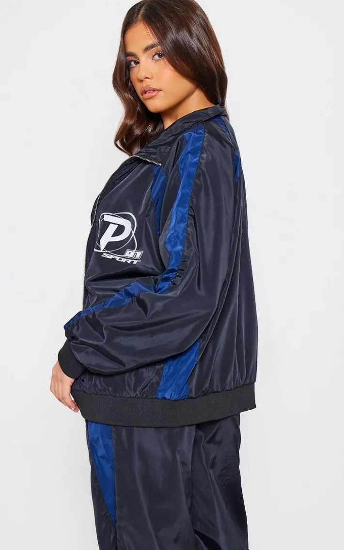 PLT SPORT Navy Shell Panel Windbreaker