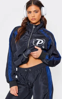 PLT SPORT Navy Shell Panel Windbreaker