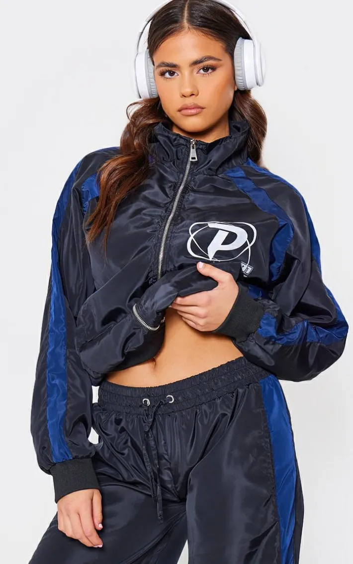 PLT SPORT Navy Shell Panel Windbreaker