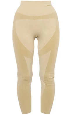 PLT SPORT Olive Seamless Cross Front Long Sleeve Crop Top