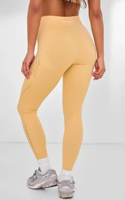 PLT SPORT Peach Seamless Distressed Leggings