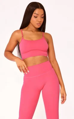 PLT SPORT Raspberry Sculpt Under Bust Seam Detail Sports Bra