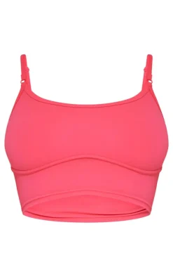 PLT SPORT Raspberry Sculpt Under Bust Seam Detail Sports Bra
