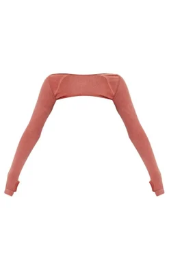 PLT SPORT Rust Acid Wash Seamless Rib Yoga Shrug