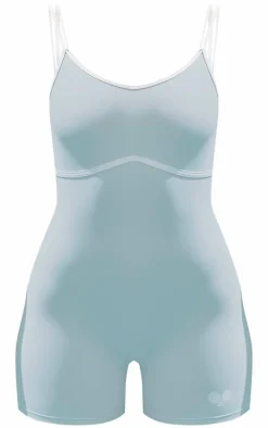 PLT SPORT Sculpt Cornflower Blue Contrast Seam Cage Back Unitard