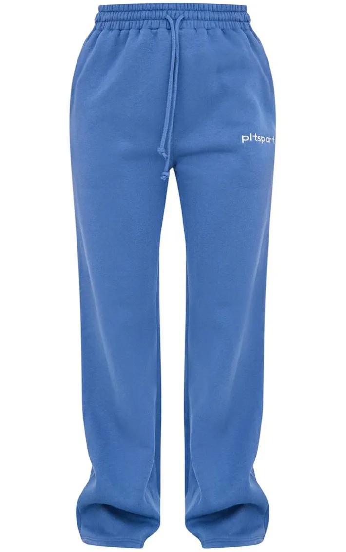 PLT SPORT Steel Embroidered Drawstring Waist Wide Leg Sweatpants