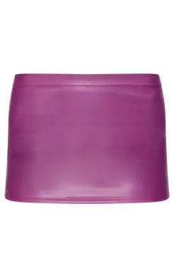 Plum Faux Leather Micro Mini Skirt