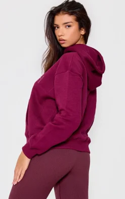 Plum Yoga Girl Print Oversized Hoodie