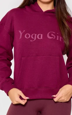 Plum Yoga Girl Print Oversized Hoodie