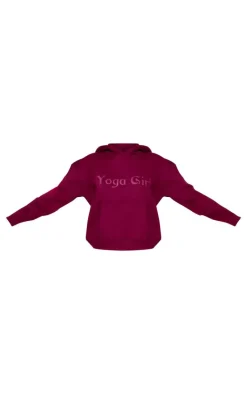Plum Yoga Girl Print Oversized Hoodie