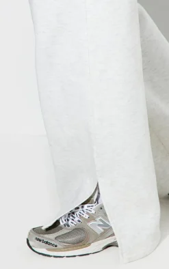 Plus Ash Grey Flared Split Hem Sweatpants