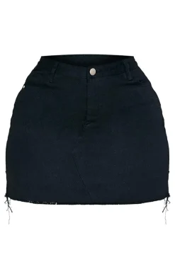 Plus Basic Black Denim Skirt