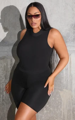 Plus Bella Black Slinky High Waisted Bike Shorts